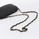 BALLY Chain Shoulder Bag Leather Black Gold Tone Auth am8614A-7