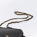BALLY Chain Shoulder Bag Leather Black Gold Tone Auth am8614A-8