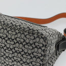 Coach Signature Shoulder Bag Canvas Black Silver Auth am8616-9