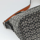 Coach Signature Shoulder Bag Canvas Black Silver Auth am8616-14