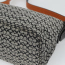 Coach Signature Shoulder Bag Canvas Black Silver Auth am8616-15