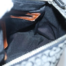 Coach Signature Shoulder Bag Canvas Black Silver Auth am8616-17