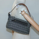 Coach Signature Shoulder Bag Canvas Black Silver Auth am8616-21