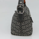 Coach Signature Shoulder Bag Canvas Black Silver Auth am8616-3