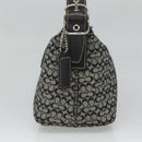 Coach Signature Shoulder Bag Canvas Black Silver Auth am8616-4