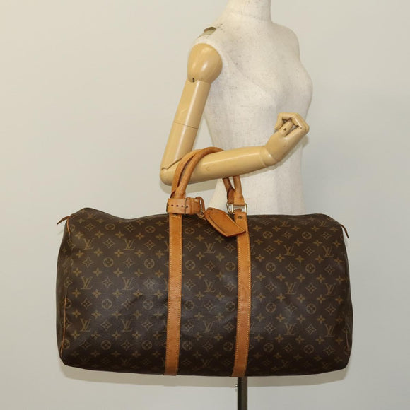 LOUIS VUITTON Monogram Keepall 55 Boston Bag M41424 LV Auth am8624