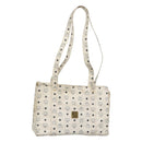 MCM Logogram Vicetos Tote Bag PVC Leather White Auth am8628-1