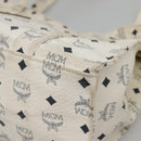 MCM Logogram Vicetos Tote Bag PVC Leather White Auth am8628-10