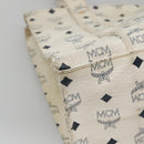 MCM Logogram Vicetos Tote Bag PVC Leather White Auth am8628-11