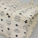 MCM Logogram Vicetos Tote Bag PVC Leather White Auth am8628-12