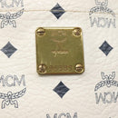 MCM Logogram Vicetos Tote Bag PVC Leather White Auth am8628-14