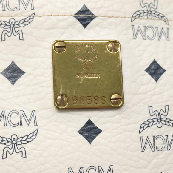 MCM Logogram Vicetos Tote Bag PVC Leather White Auth am8628