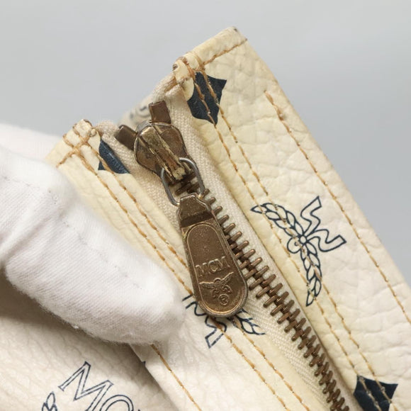 MCM Logogram Vicetos Tote Bag PVC Leather White Auth am8628