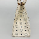 MCM Logogram Vicetos Tote Bag PVC Leather White Auth am8628-4