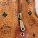MCM Logogram Vicetos Boston Bag PVC Leather Brown Gold Auth am8629-10