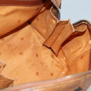 MCM Logogram Vicetos Boston Bag PVC Leather Brown Gold Auth am8629-17