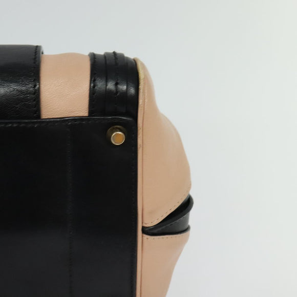 Chloe Little Alice Hand Bag Leather 2way Pink Black Auth am8634