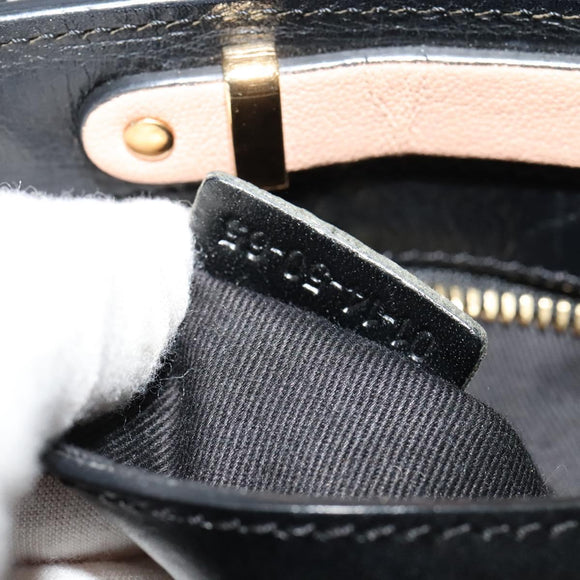 Chloe Little Alice Hand Bag Leather 2way Pink Black Auth am8634