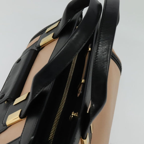 Chloe Little Alice Hand Bag Leather 2way Pink Black Auth am8634