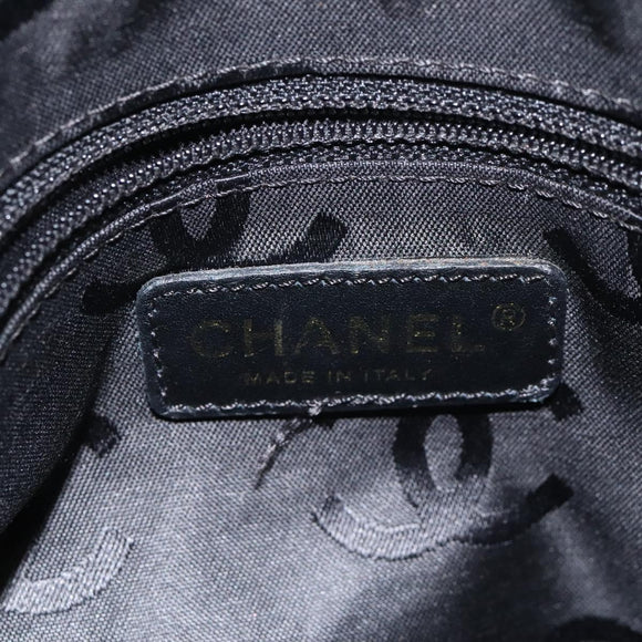 CHANEL COCO Mark Chain Shoulder Bag Leather Black Gold CC Auth am8635V