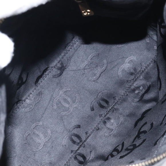 CHANEL COCO Mark Chain Shoulder Bag Leather Black Gold CC Auth am8635V