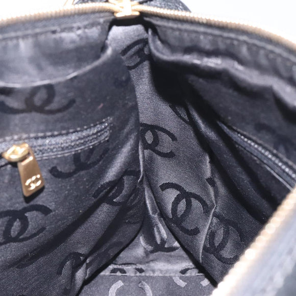 CHANEL COCO Mark Chain Shoulder Bag Leather Black Gold CC Auth am8635V