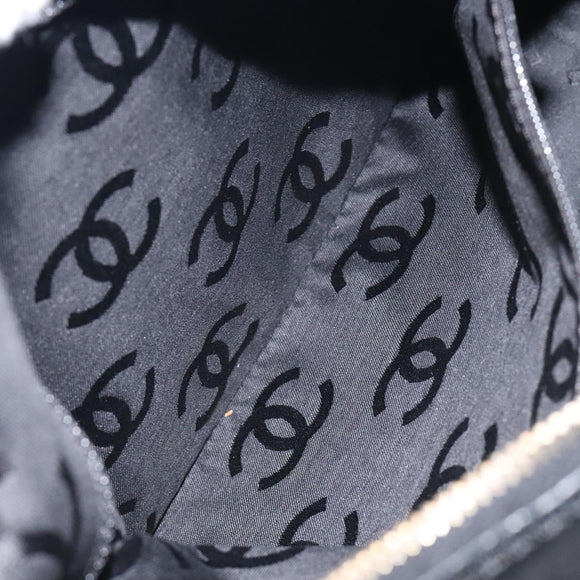 CHANEL COCO Mark Chain Shoulder Bag Leather Black Gold CC Auth am8635V