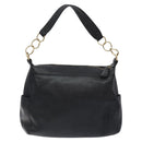 CHANEL COCO Mark Chain Shoulder Bag Leather Black Gold CC Auth am8635V-2