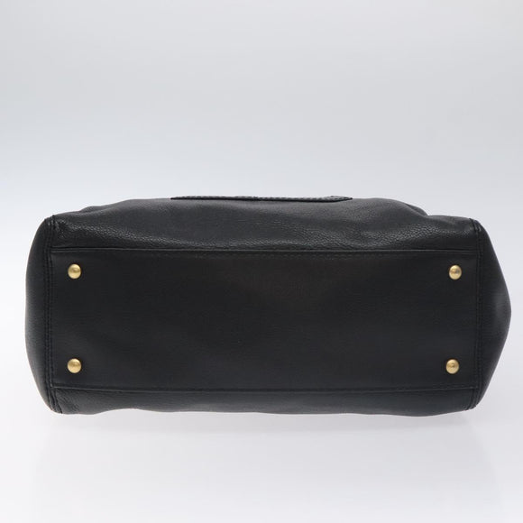 CHANEL COCO Mark Chain Shoulder Bag Leather Black Gold CC Auth am8635V