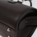 BURBERRY Hand Bag Leather Silver Brown Auth am8636-10