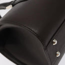 BURBERRY Hand Bag Leather Silver Brown Auth am8636-11