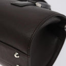 BURBERRY Hand Bag Leather Silver Brown Auth am8636-12