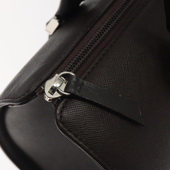 BURBERRY Hand Bag Leather Silver Brown Auth am8636