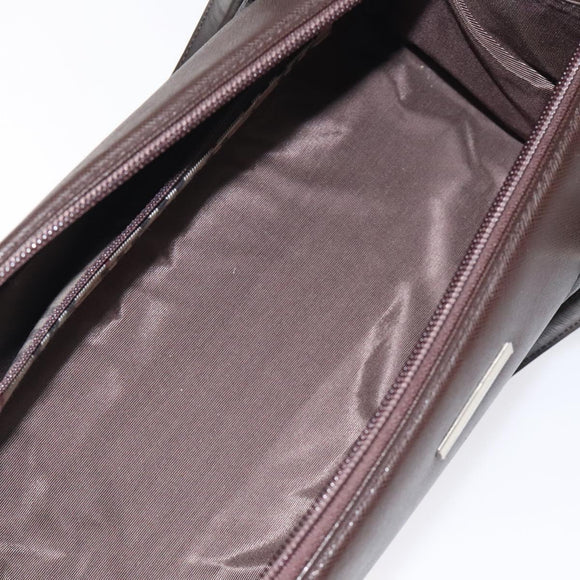 BURBERRY Hand Bag Leather Silver Brown Auth am8636