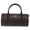 BURBERRY Hand Bag Leather Silver Brown Auth am8636-2