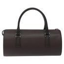 BURBERRY Hand Bag Leather Silver Brown Auth am8636-3