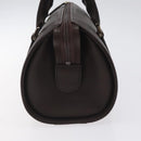 BURBERRY Hand Bag Leather Silver Brown Auth am8636-5