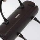 BURBERRY Hand Bag Leather Silver Brown Auth am8636-6