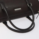 BURBERRY Hand Bag Leather Silver Brown Auth am8636-7