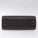 BURBERRY Hand Bag Leather Silver Brown Auth am8636-9