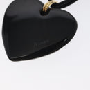 Baccarat Heart Necklace Crystal glass Black Auth am8639-11