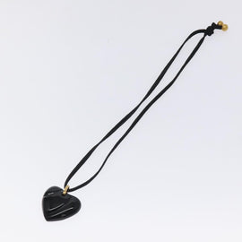 Baccarat Heart Necklace Crystal glass Black Auth am8639 - 0