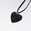 Baccarat Heart Necklace Crystal glass Black Auth am8639-3