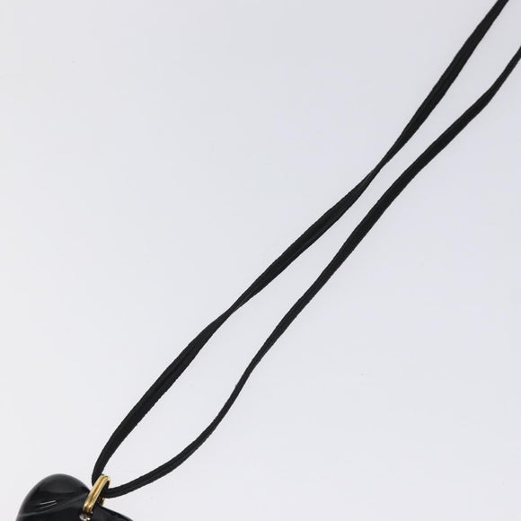 Baccarat Heart Necklace Crystal glass Black Auth am8639