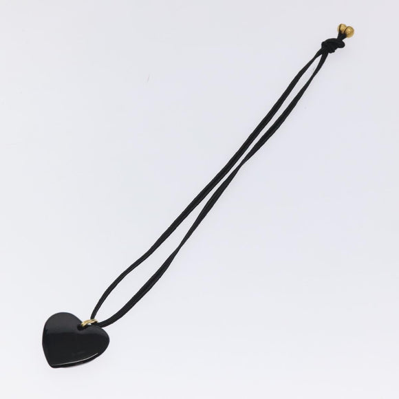 Baccarat Heart Necklace Crystal glass Black Auth am8639