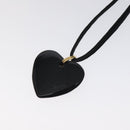 Baccarat Heart Necklace Crystal glass Black Auth am8639-8