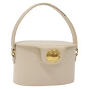 GIVENCHY Hand Bag Leather Beige Gold Auth am8641-1