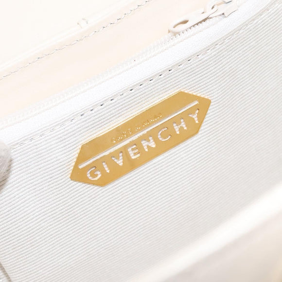 GIVENCHY Hand Bag Leather Beige Gold Auth am8641