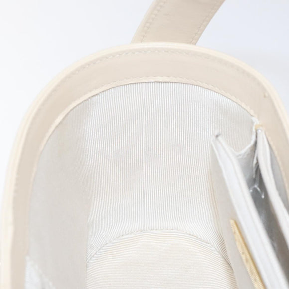 GIVENCHY Hand Bag Leather Beige Gold Auth am8641