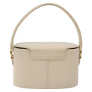 GIVENCHY Hand Bag Leather Beige Gold Auth am8641-3